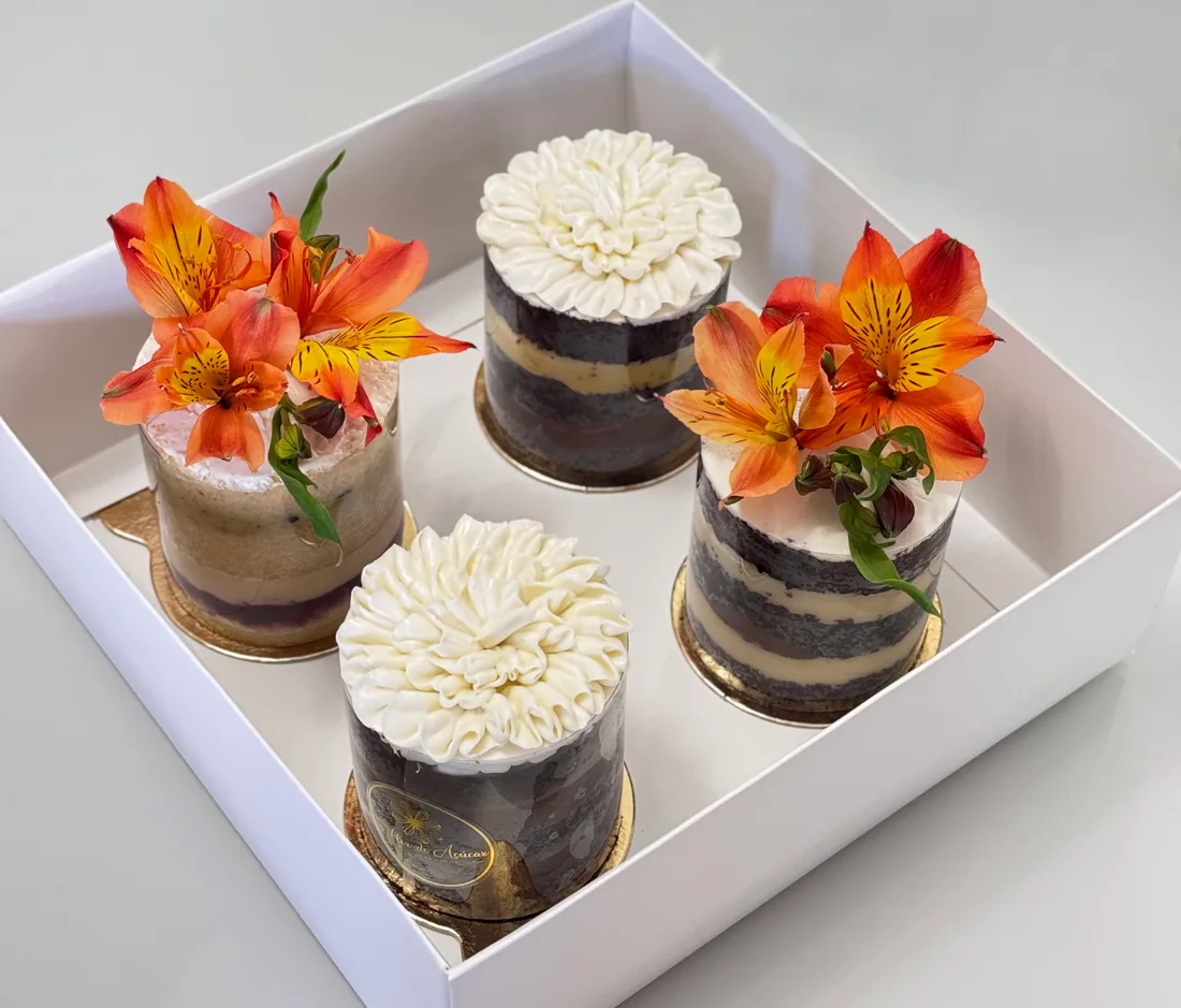 Caixa de degustação de bolos Florê